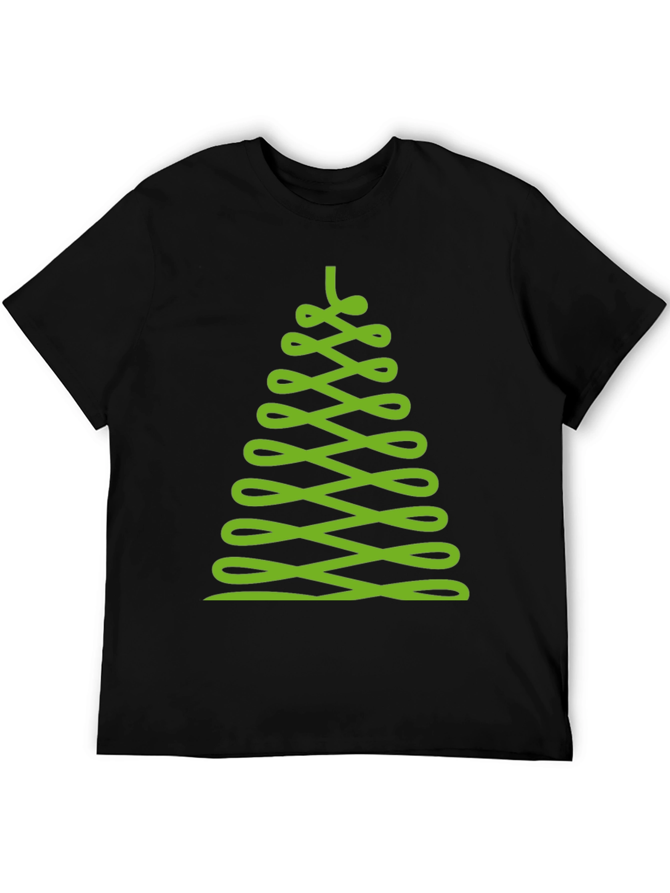Abstract Christmas Tree Graphic Tee - Black