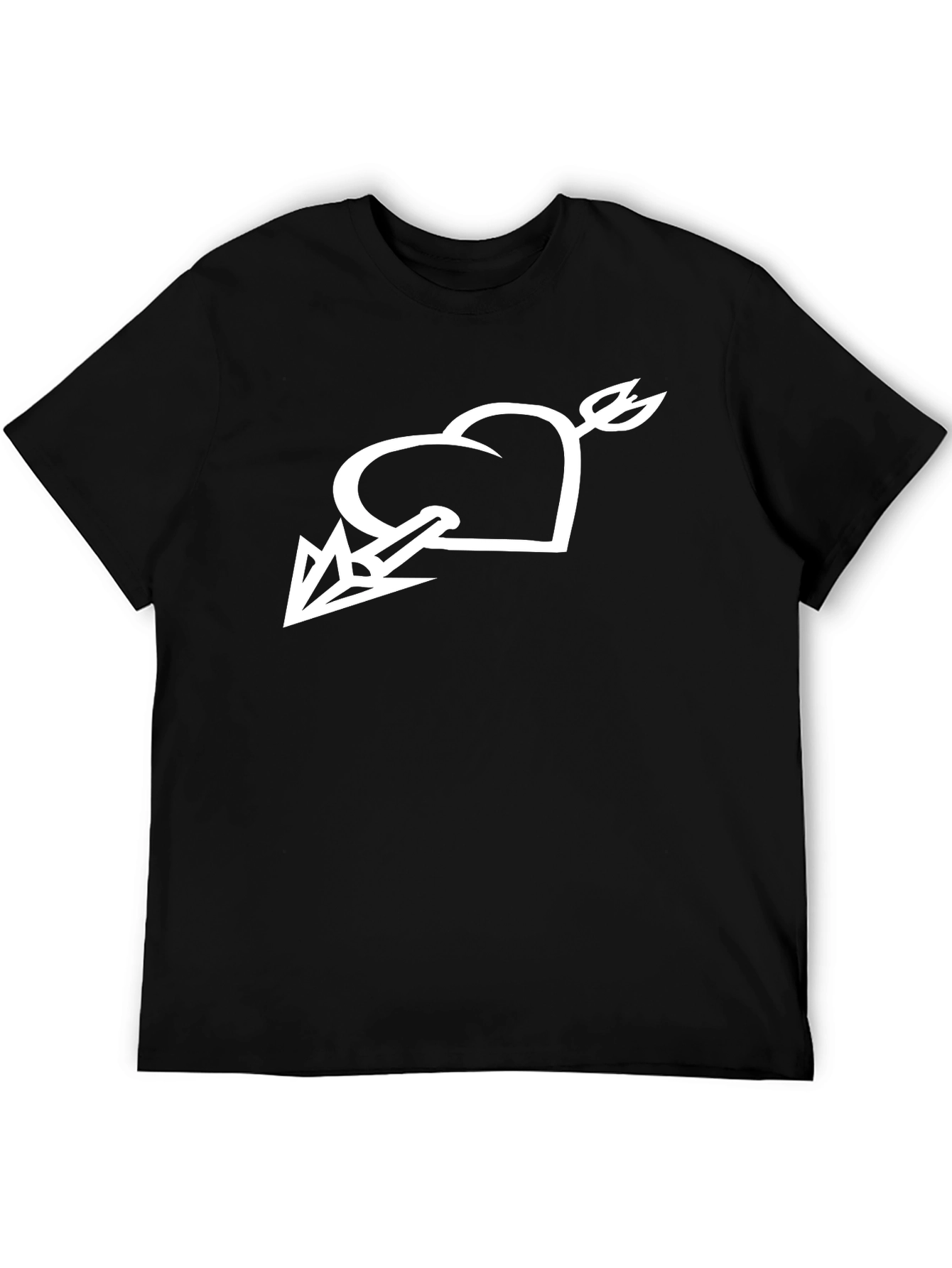 Heart Arrow Graphic Tee - Stylish Black T-Shirt