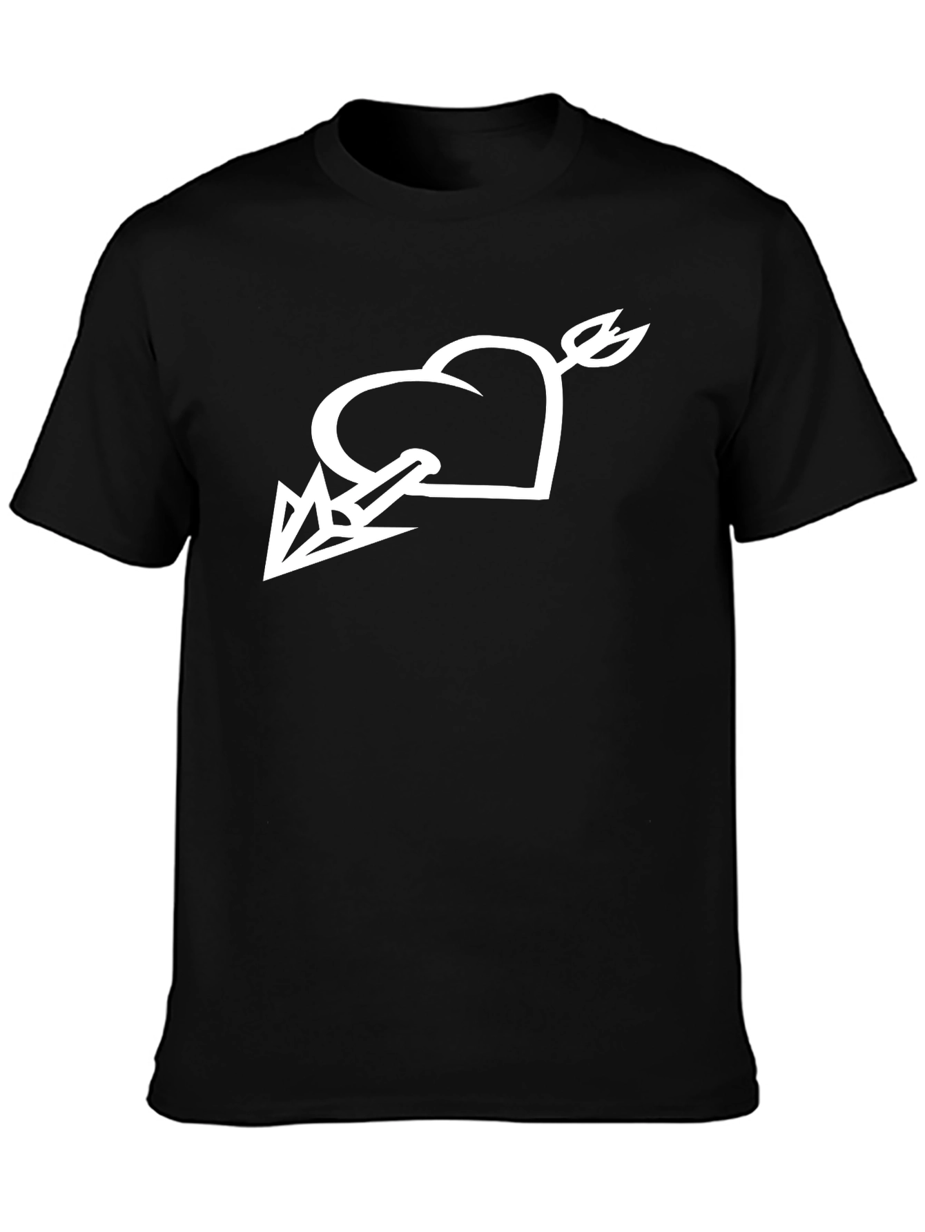Heart Arrow Graphic Tee - Stylish Black T-Shirt