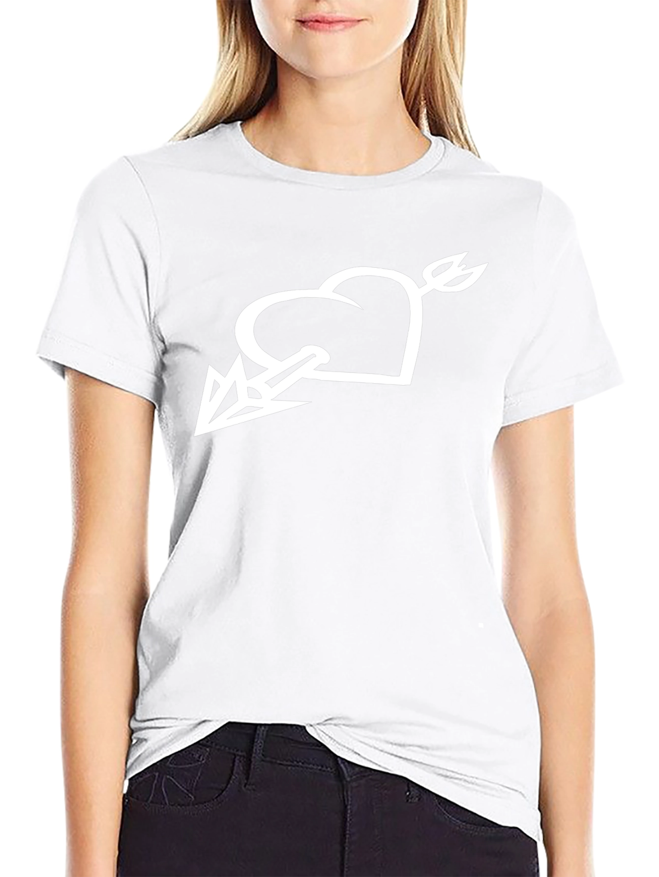 Heart Arrow Graphic Tee - Stylish Black T-Shirt