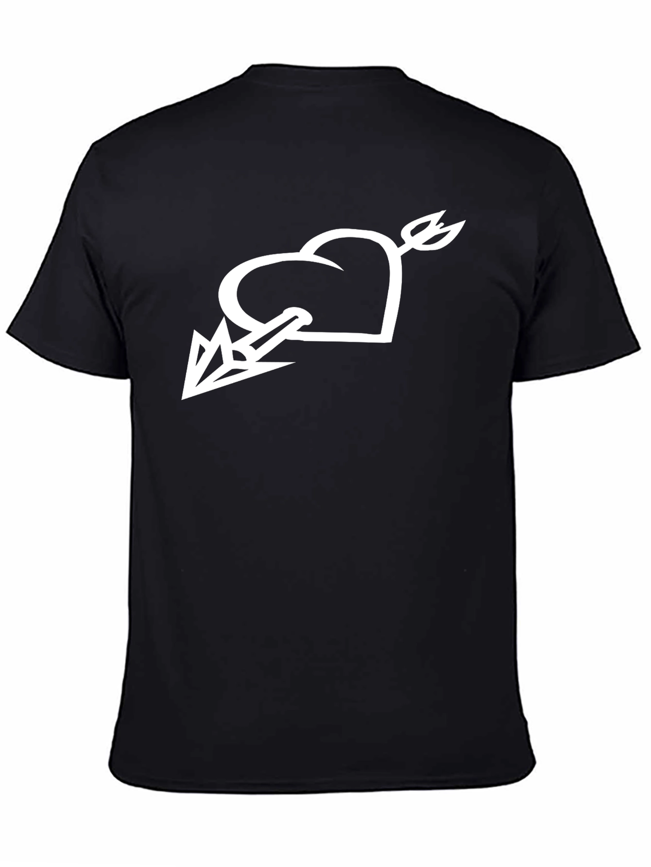 Heart Arrow Graphic Tee - Stylish Black T-Shirt