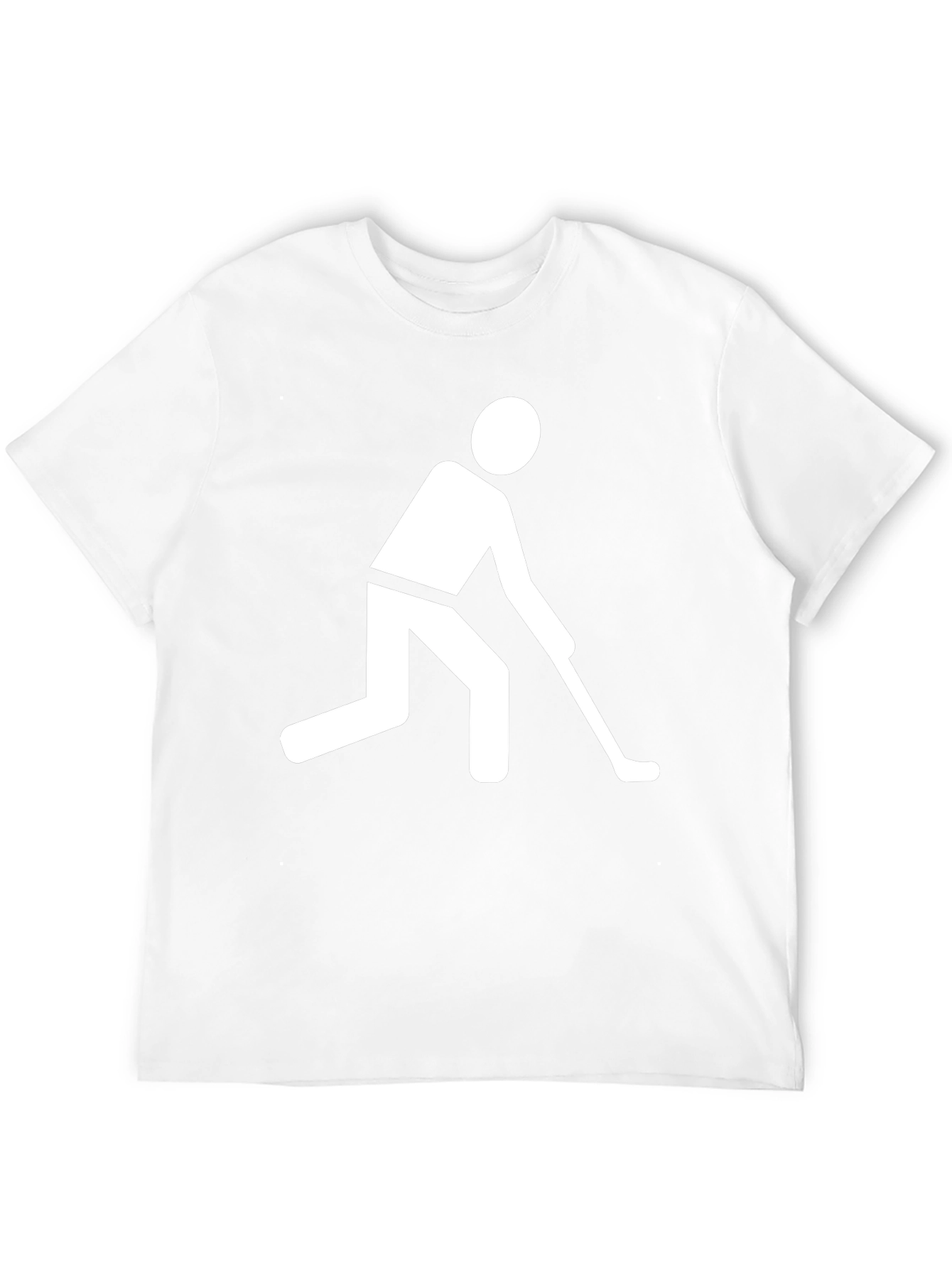 Hockey Player Graphic Tee - Black Cotton T-Shirt