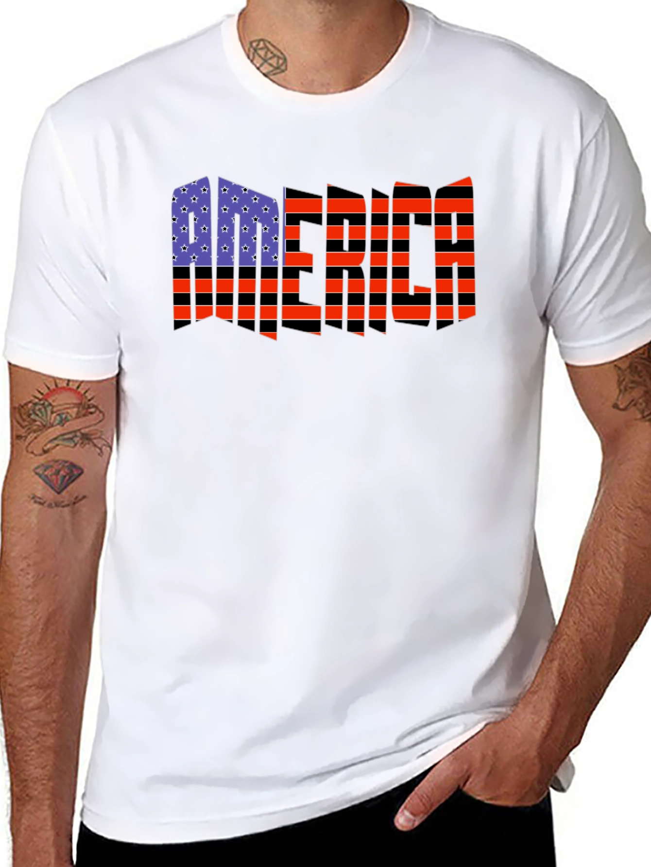 American Flag Distressed Graphic T-Shirt