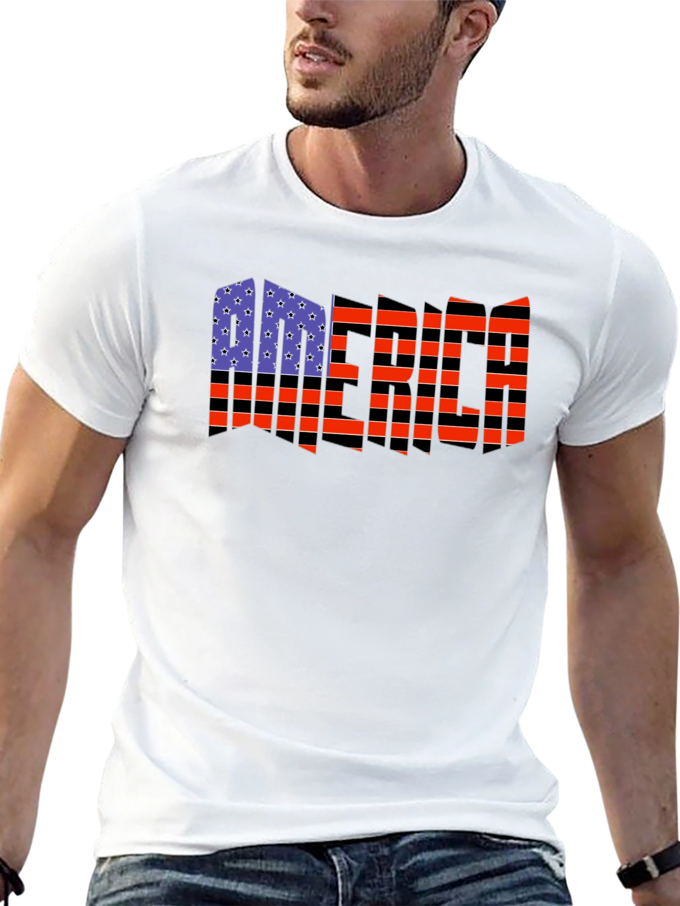American Flag Distressed Graphic T-Shirt