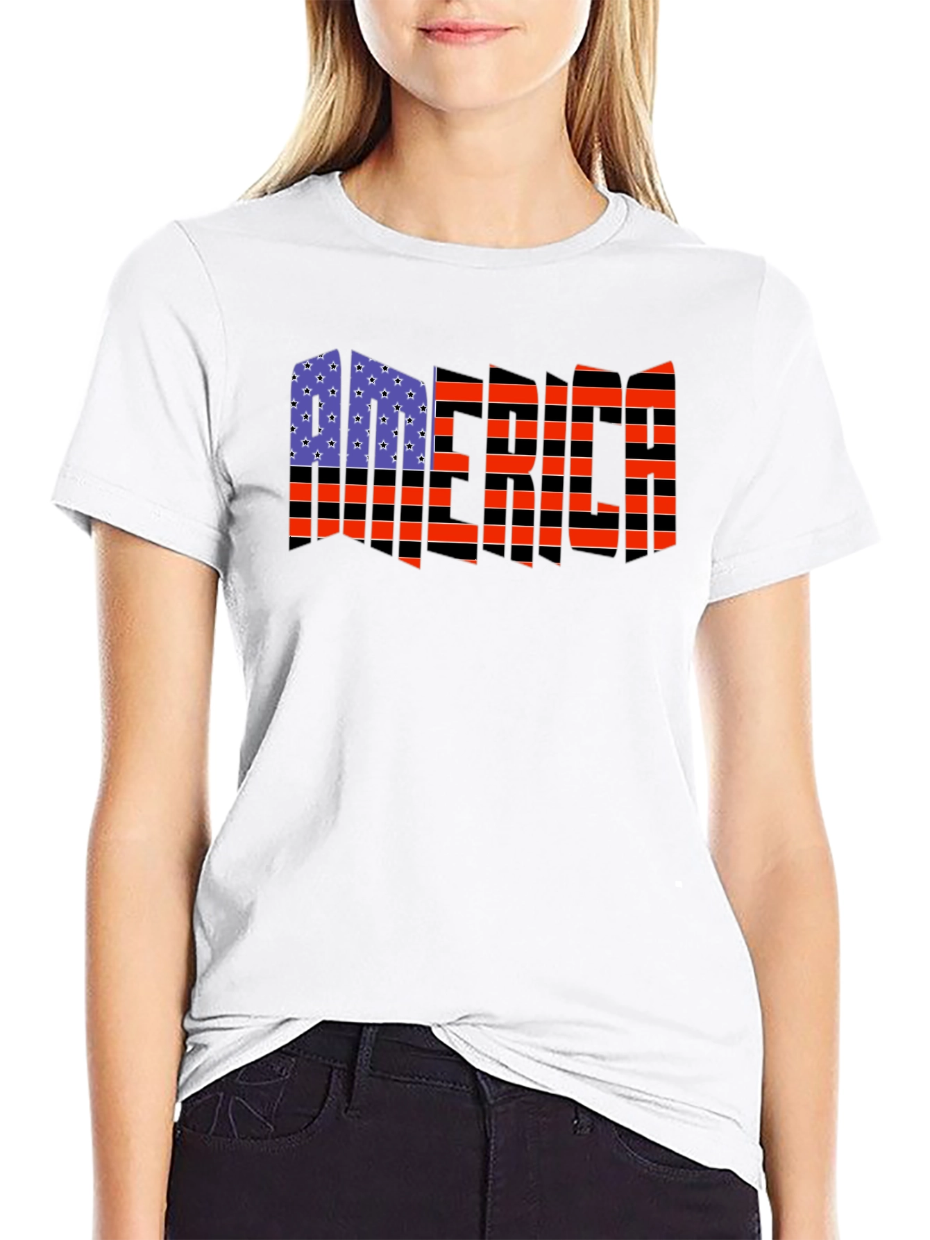 American Flag Distressed Graphic T-Shirt