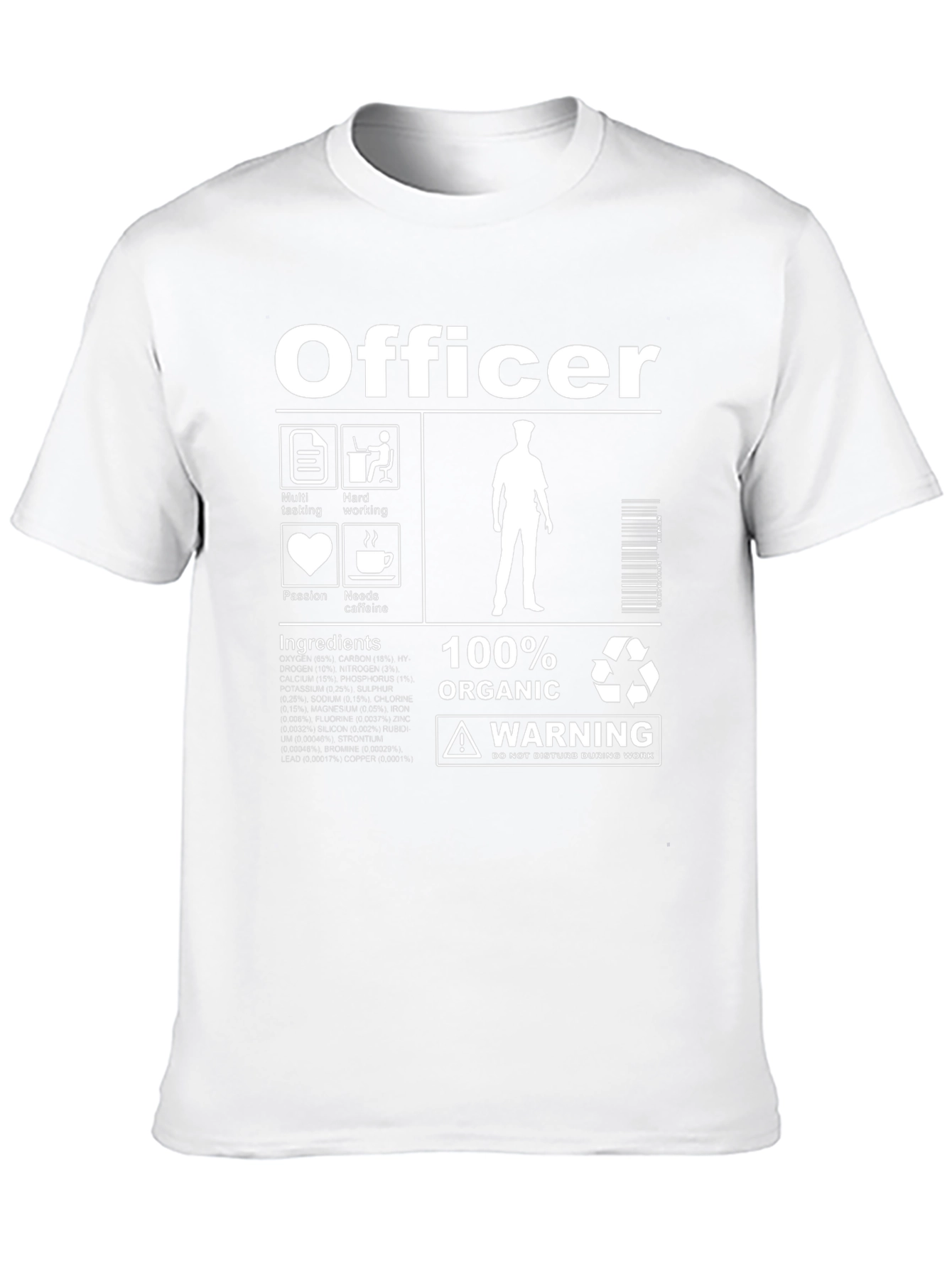 Humorous Officer Graphic Print Tee