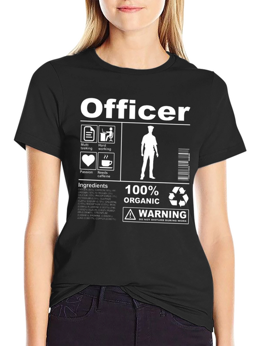 Humorous Officer Graphic Print Tee