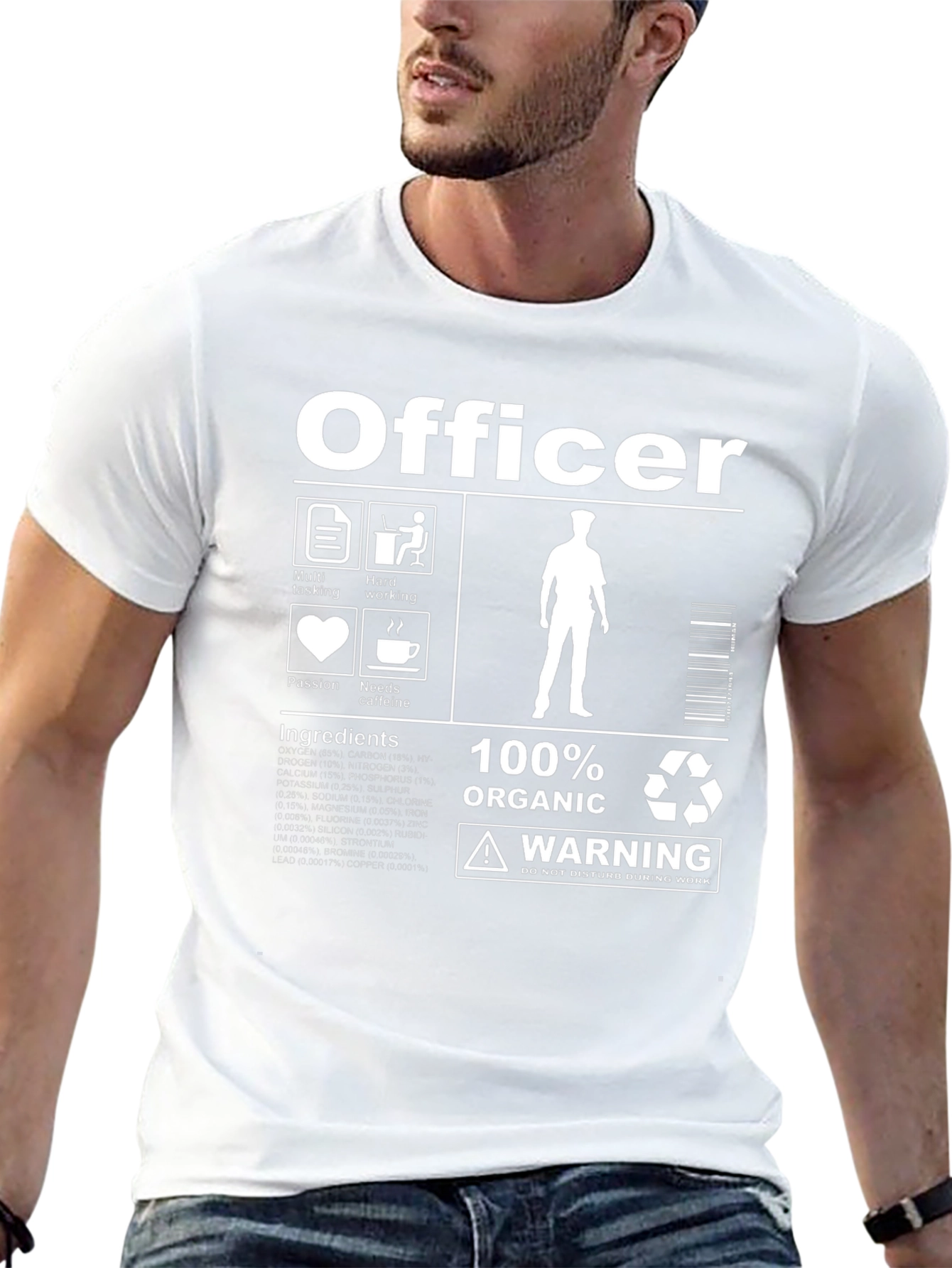 Humorous Officer Graphic Print Tee