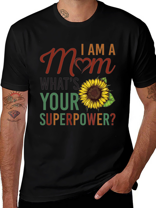 I am a Mom Sunflower Graphic T-Shirt