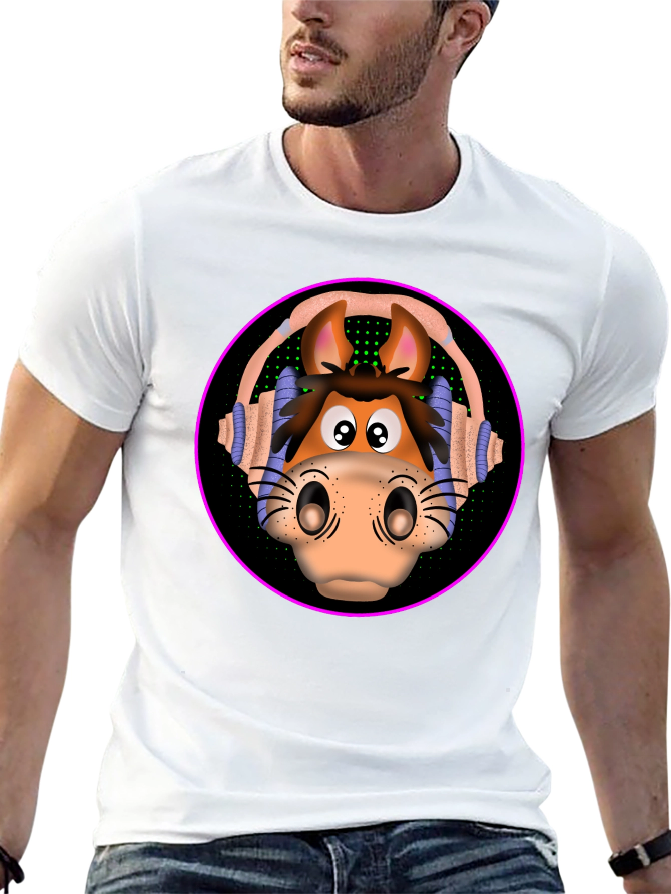 Horse Head Headphones T-Shirt