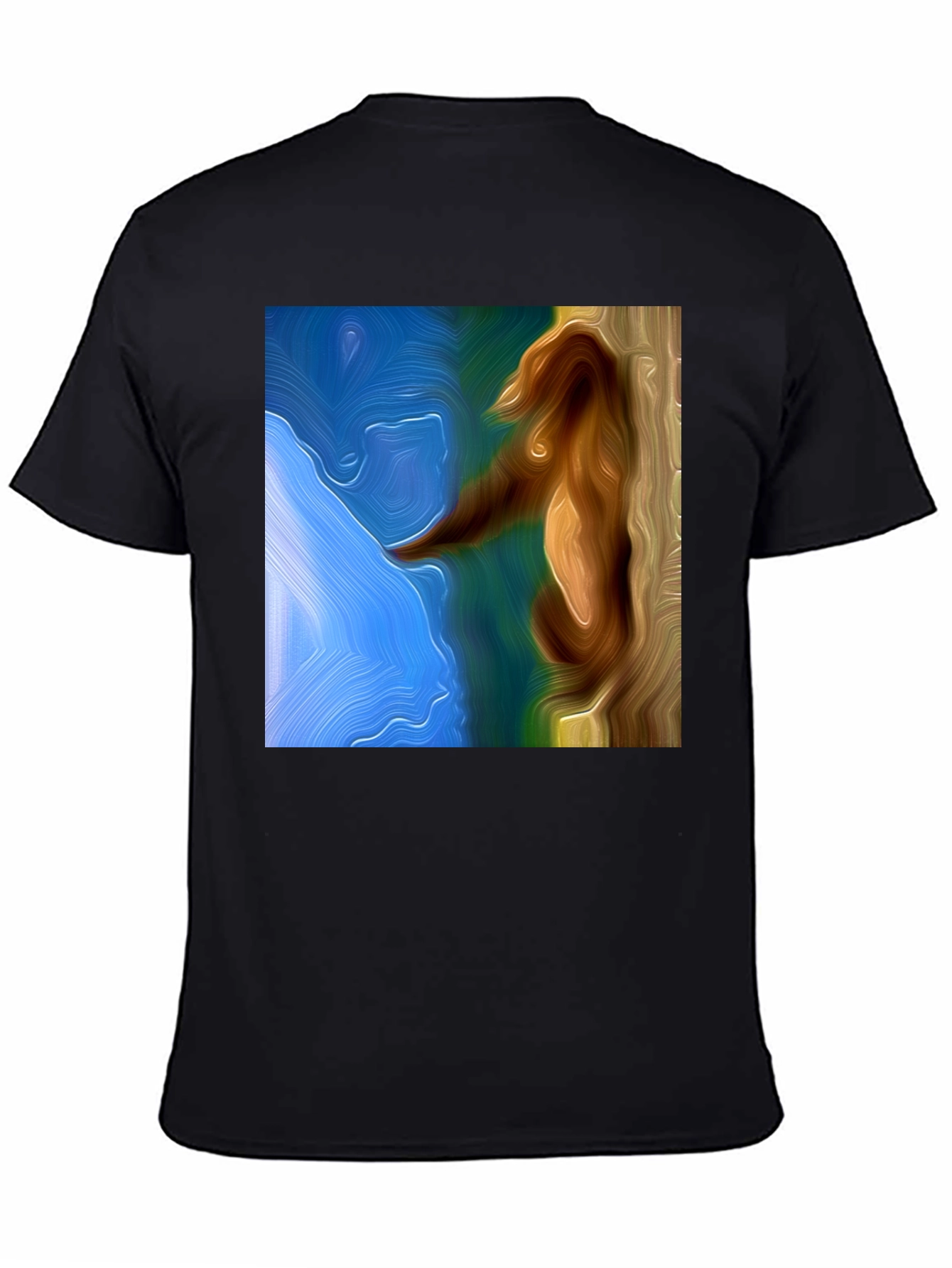 Abstract Seahorse Art Black T-Shirt