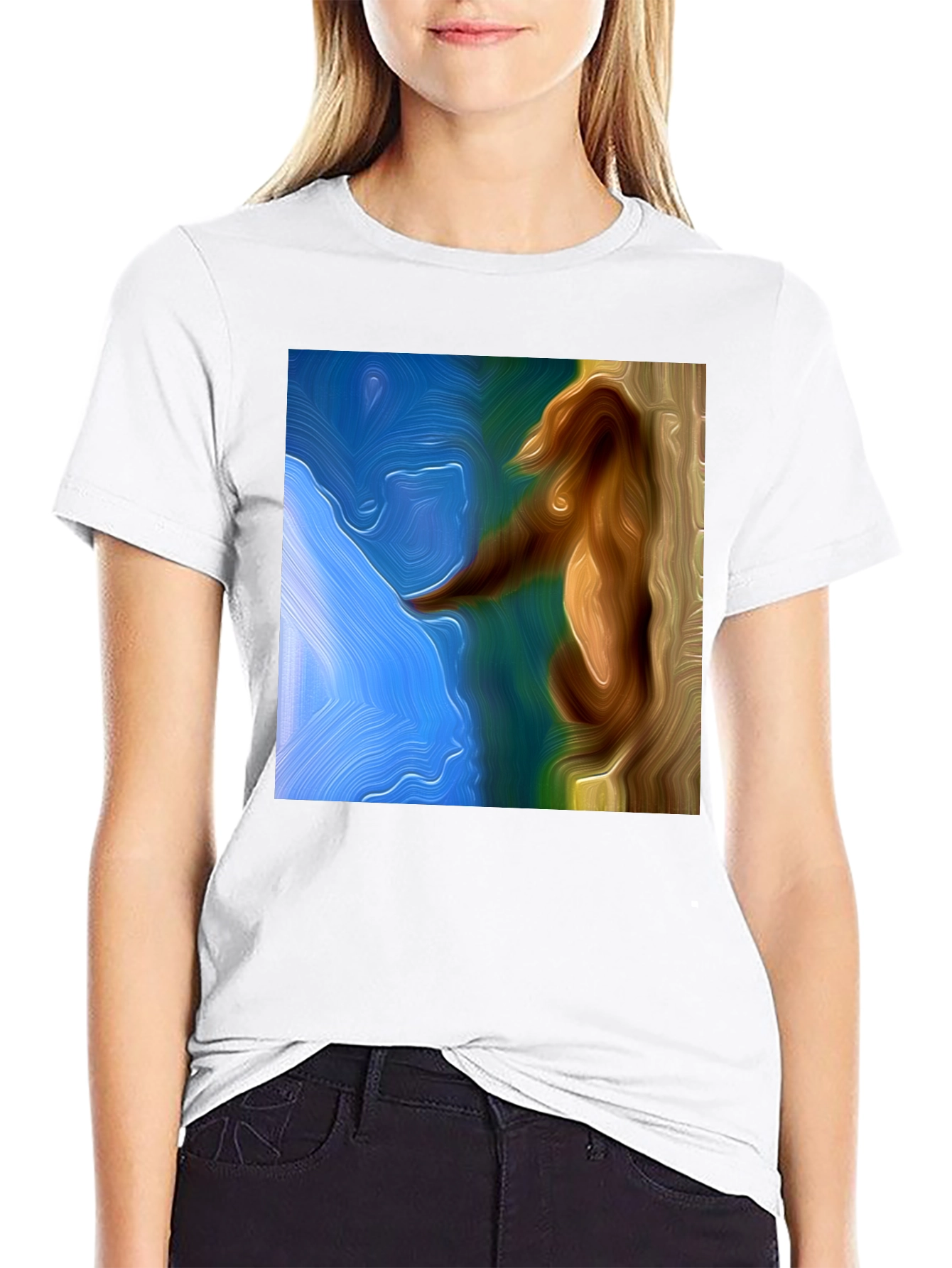 Abstract Seahorse Art Black T-Shirt