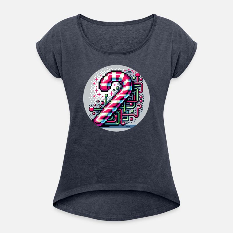 Neon Cyberpunk Candy Cane 8-Bit Pixel Christmas