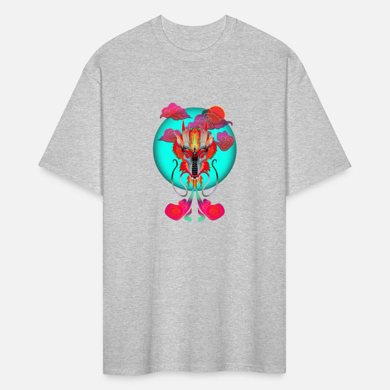 Neon Dragon with Cyan Background