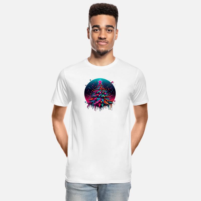 Neon Graffiti Christmas Tree with Bold Spray Paint