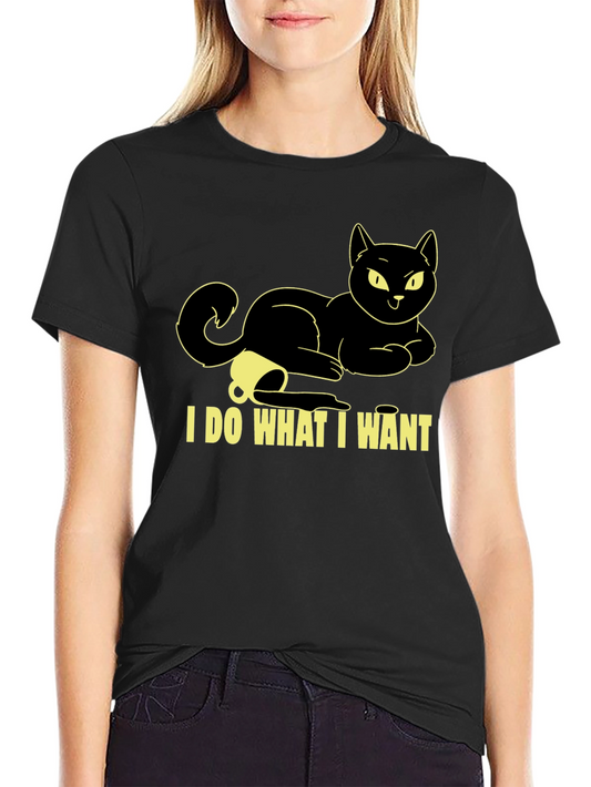 I Do What I Want Cat Graphic T-Shirt