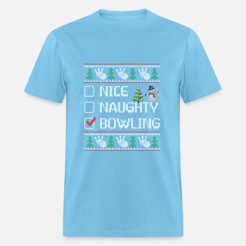 Nice Naughty Bowling Funny Christmas Sarcastic