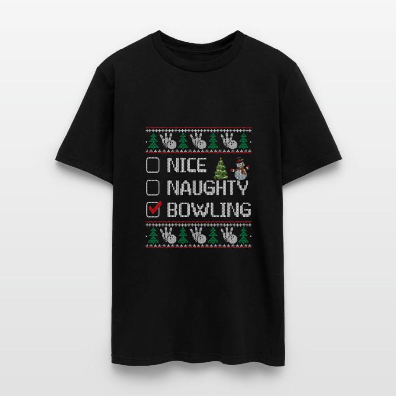 Nice Naughty Bowling Funny Christmas Sarcastic