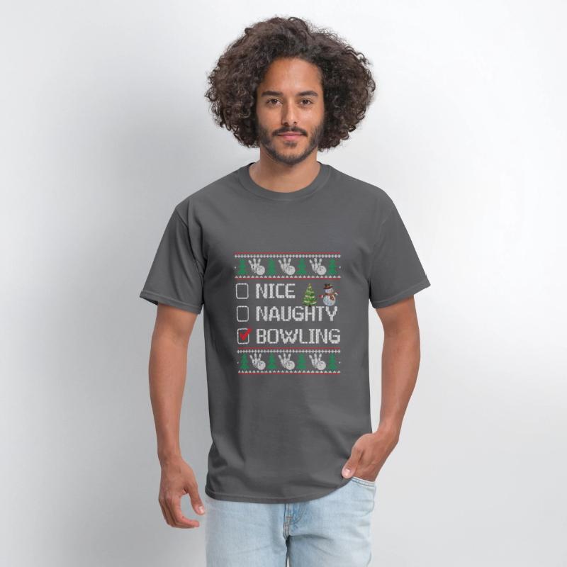 Nice Naughty Bowling Funny Christmas Sarcastic