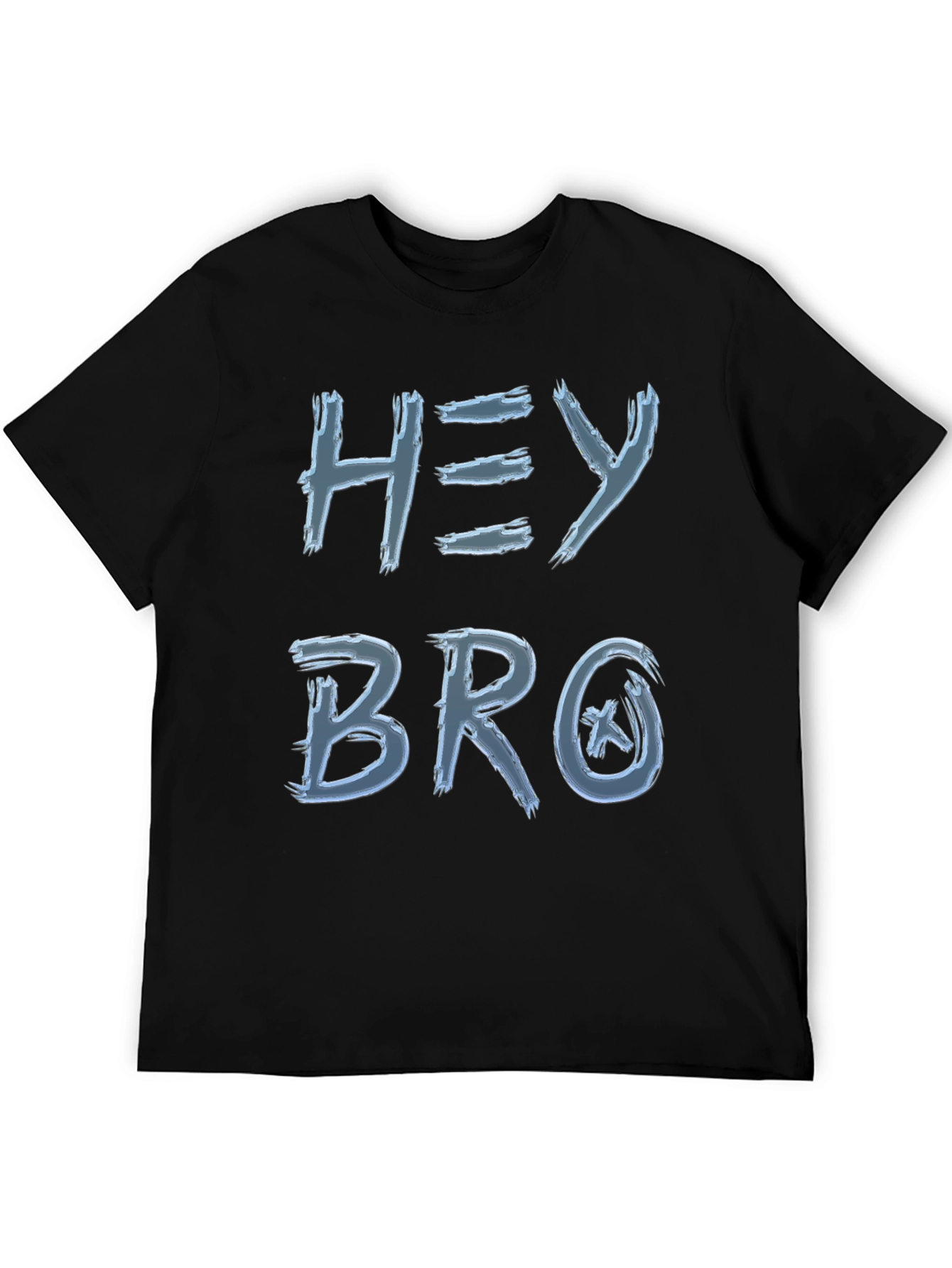 Hey Bro Graphic Print Crew Neck Tee