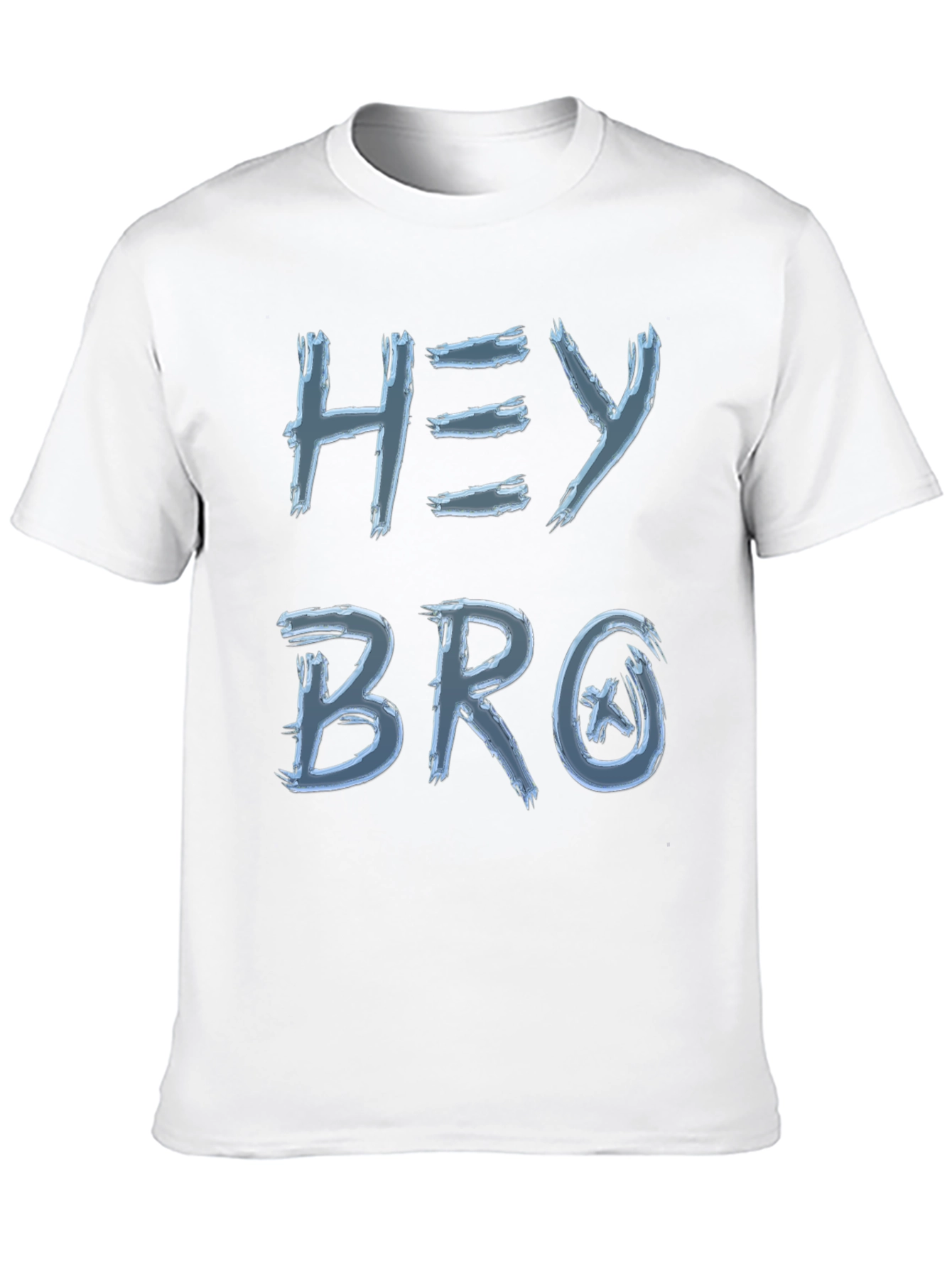 Hey Bro Graphic Print Crew Neck Tee