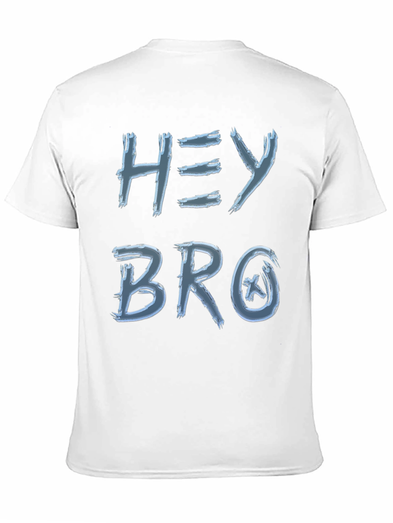 Hey Bro Graphic Print Crew Neck Tee