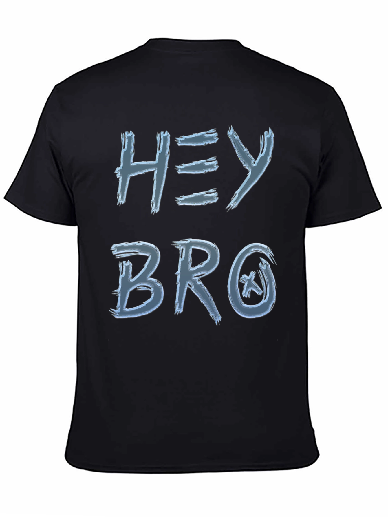 Hey Bro Graphic Print Crew Neck Tee