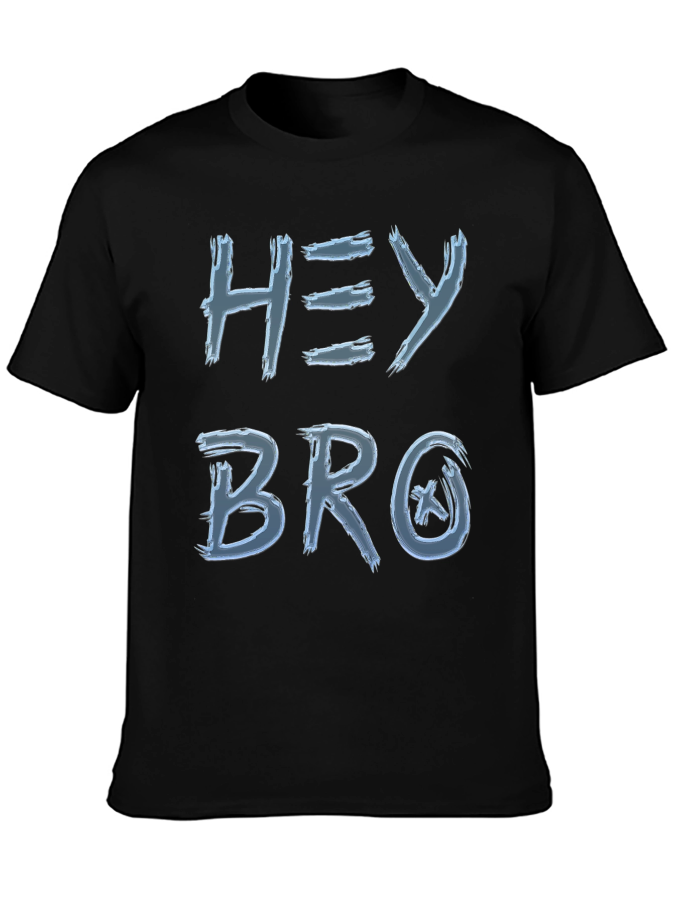 Hey Bro Graphic Print Crew Neck Tee