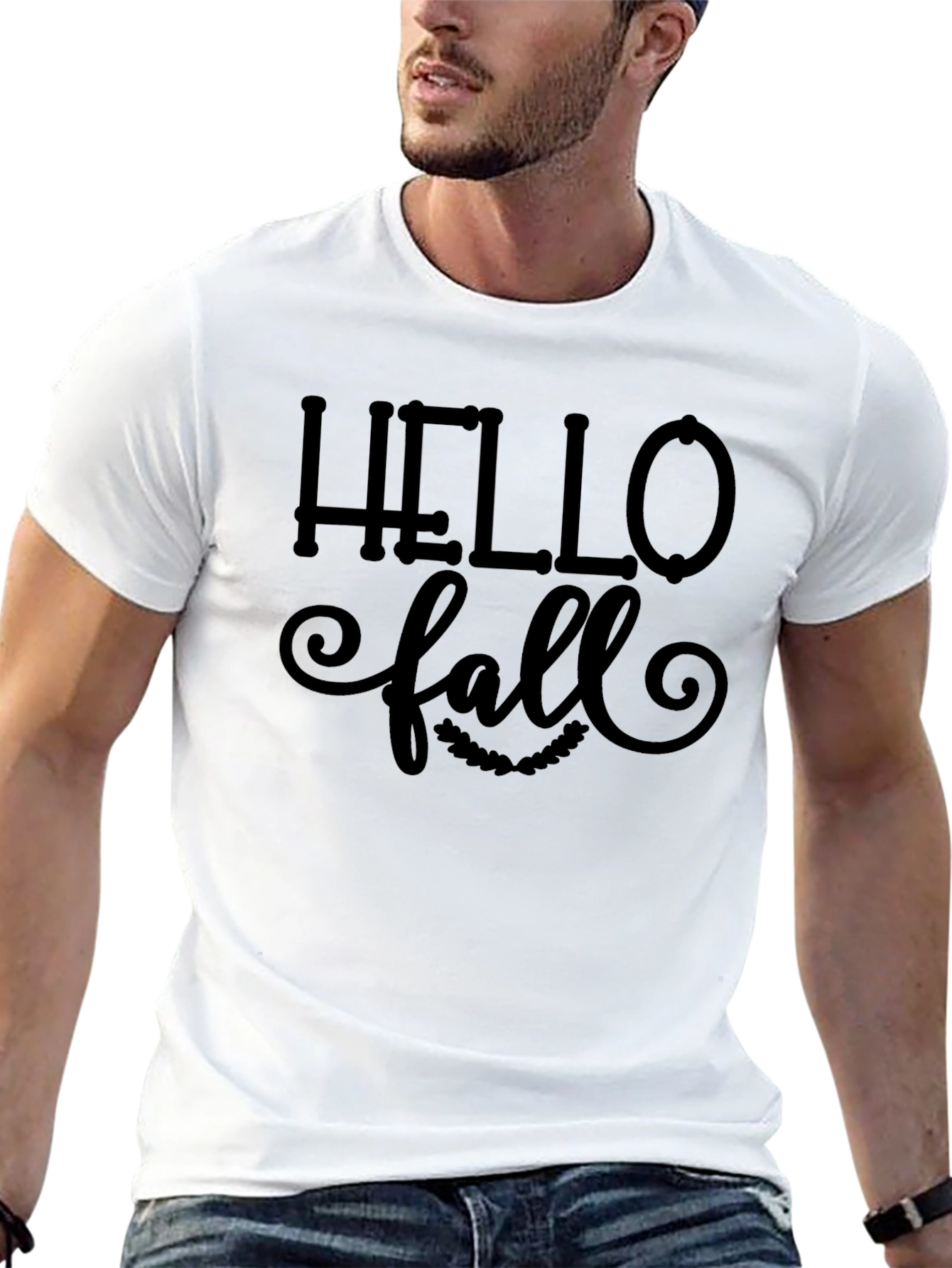 Hello Fall Graphic Tee - Unisex Black T-Shirt