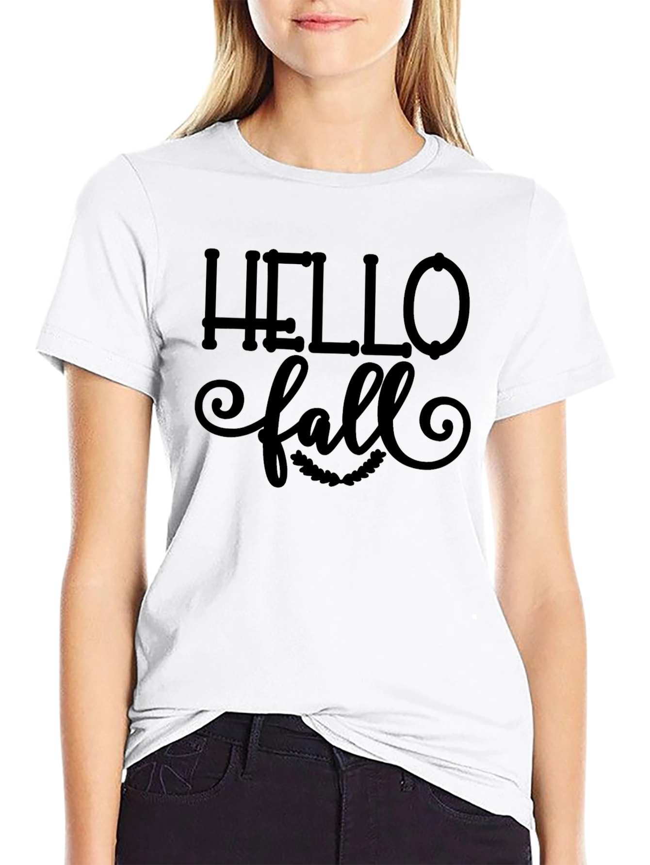 Hello Fall Graphic Tee - Unisex Black T-Shirt