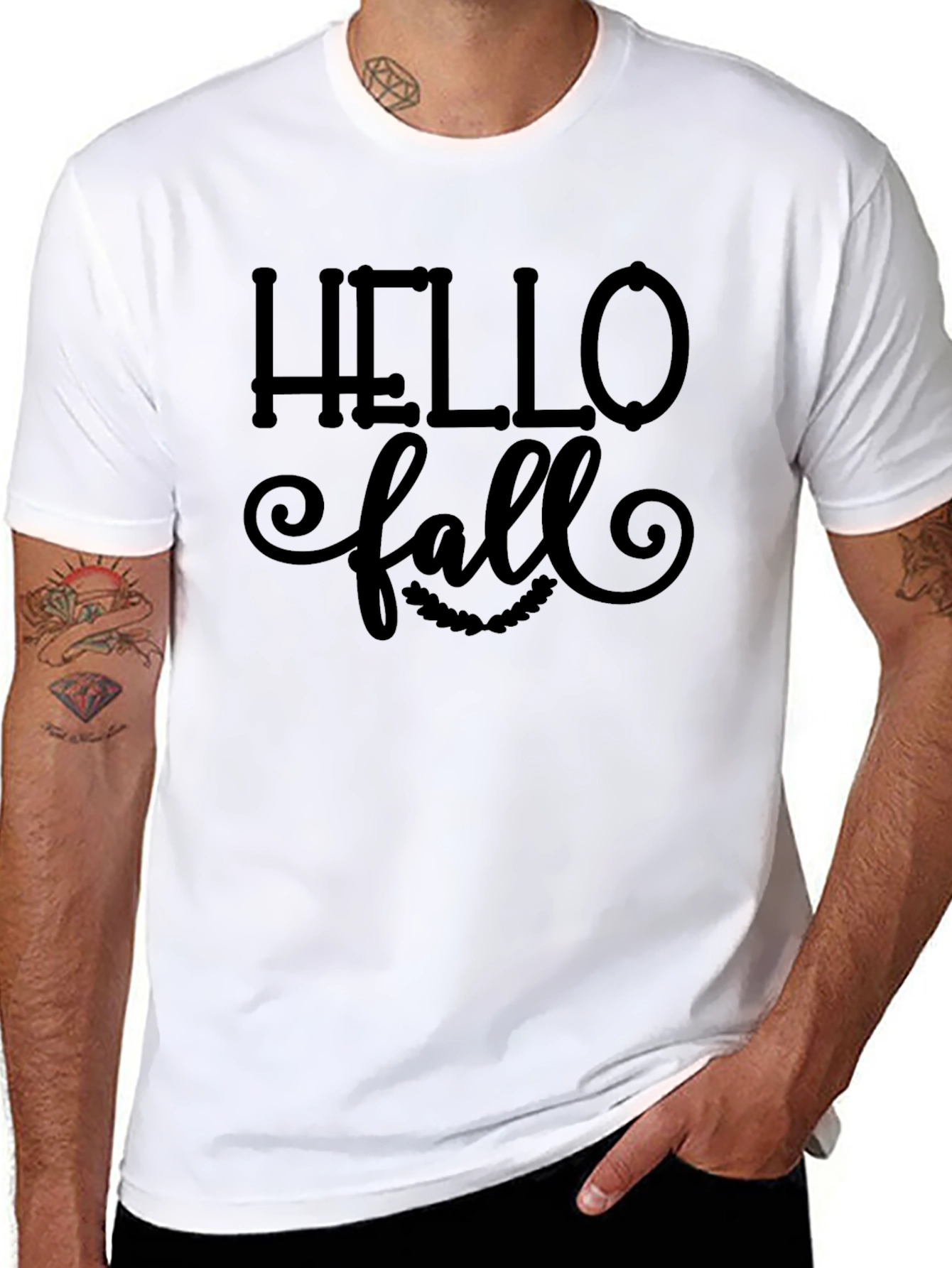 Hello Fall Graphic Tee - Unisex Black T-Shirt