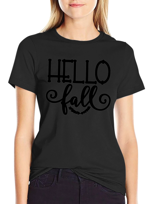 Hello Fall Graphic Tee - Unisex Black T-Shirt