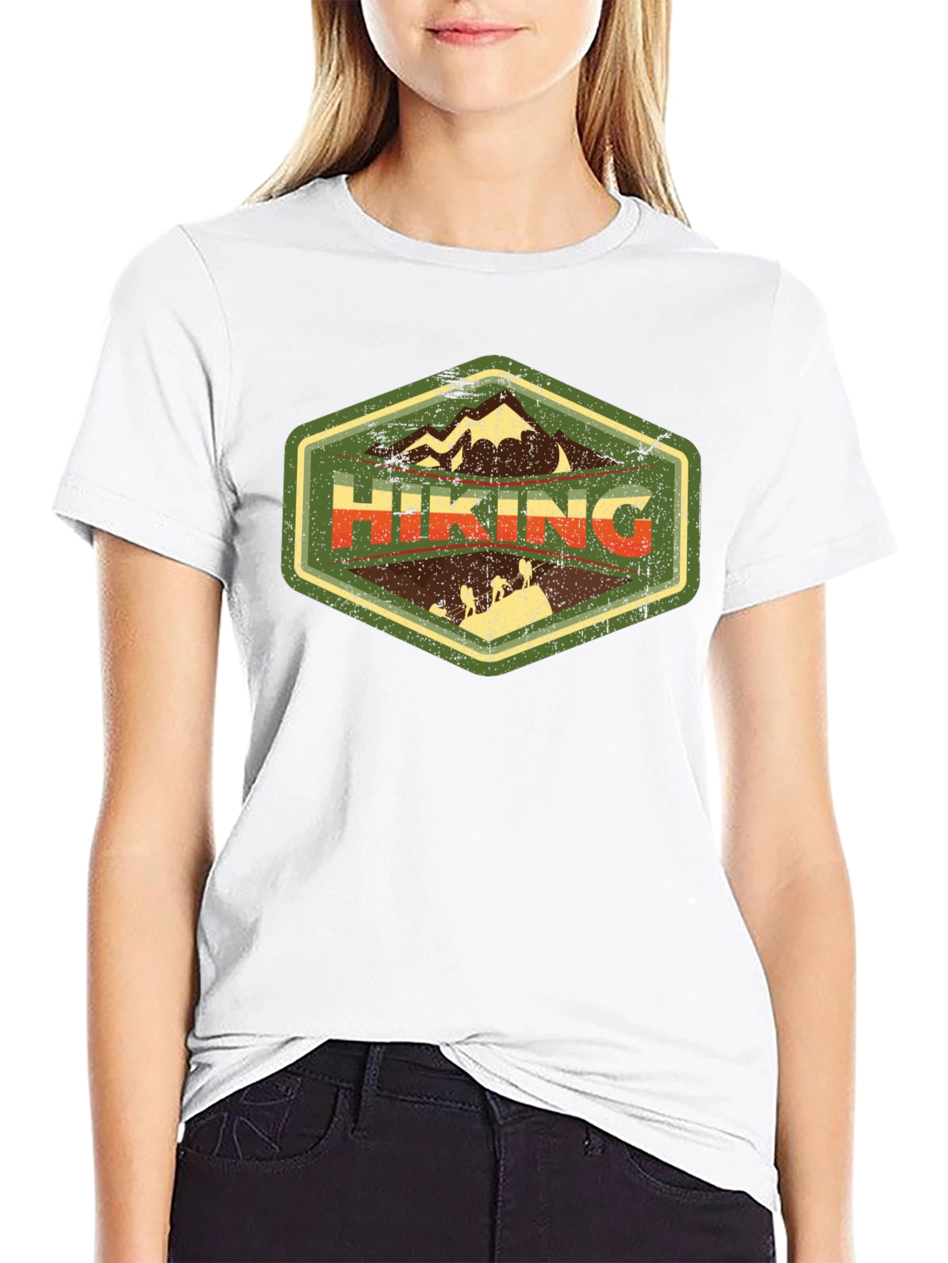 Hiking Adventure Graphic Tee - Black Cotton T-Shirt