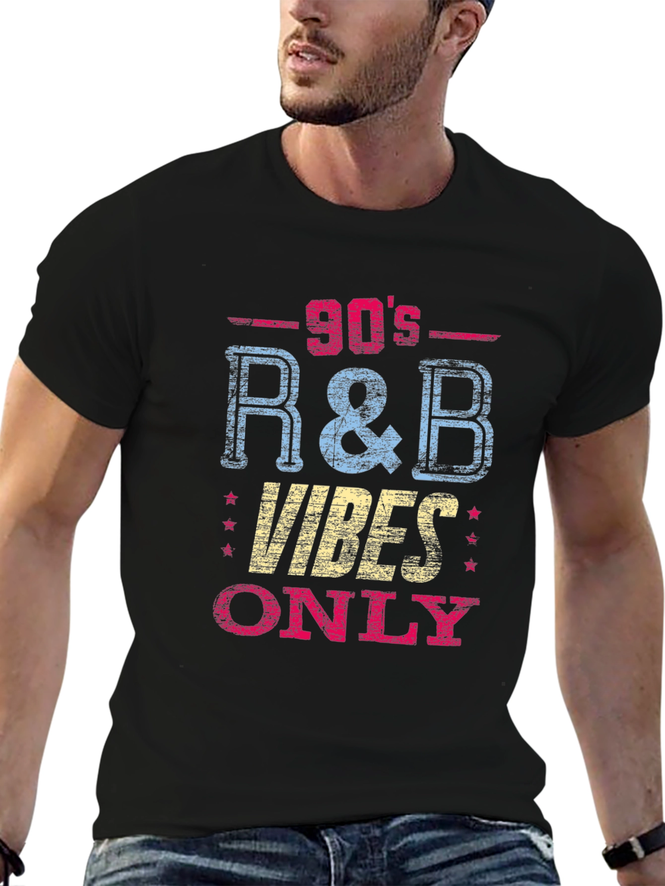 90s R&B Vibes Only Black T-Shirt