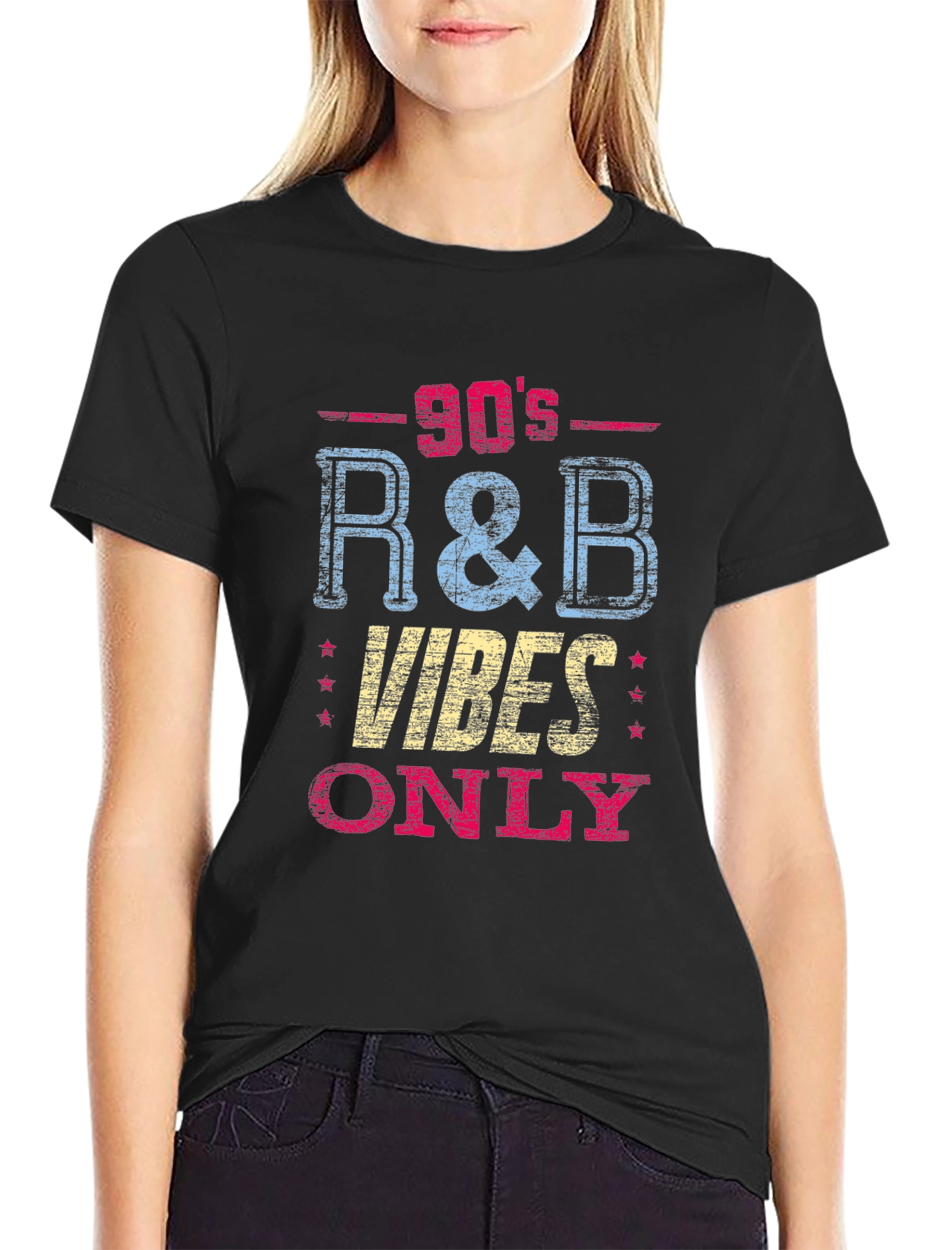 90s R&B Vibes Only Black T-Shirt
