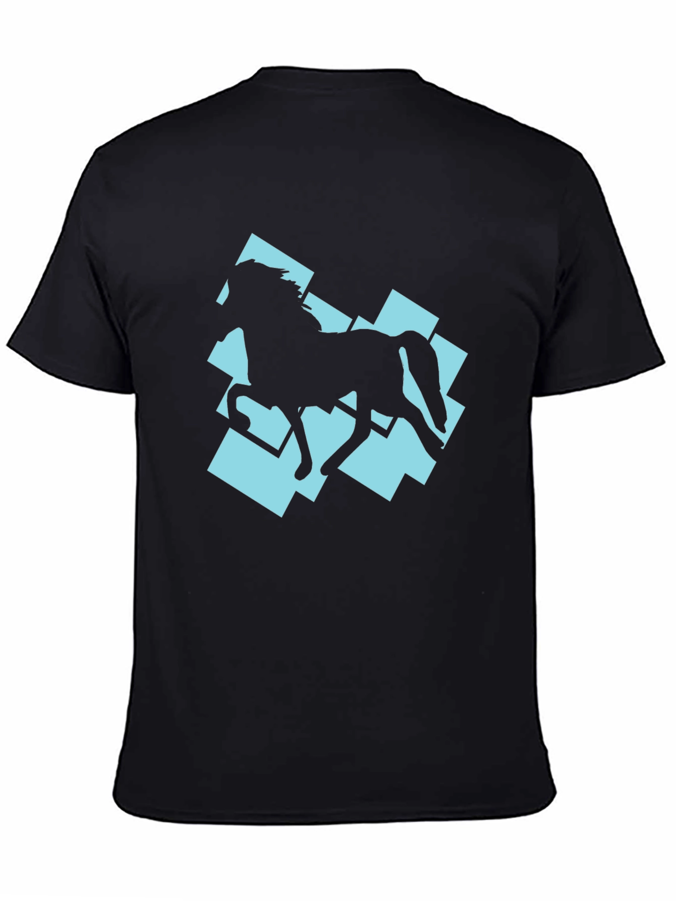 Horse Silhouette Graphic Tee - Black