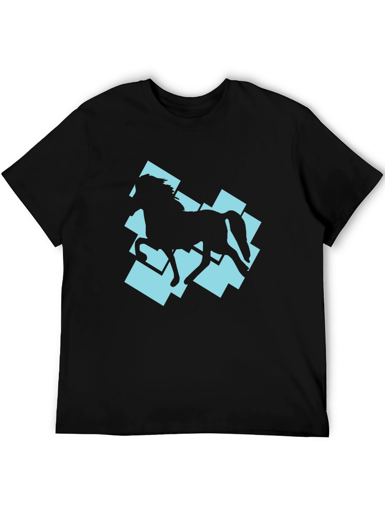 Horse Silhouette Graphic Tee - Black