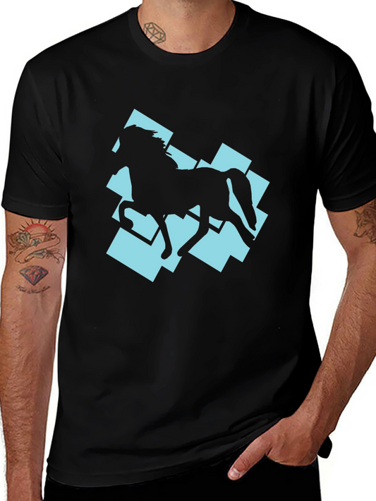 Horse Silhouette Graphic Tee - Black