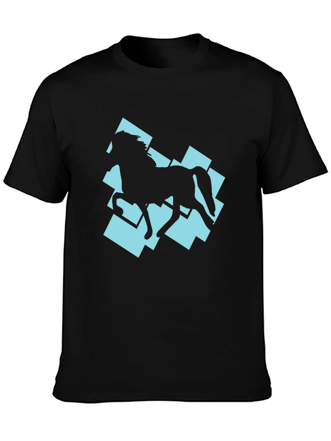 Horse Silhouette Graphic Tee - Black