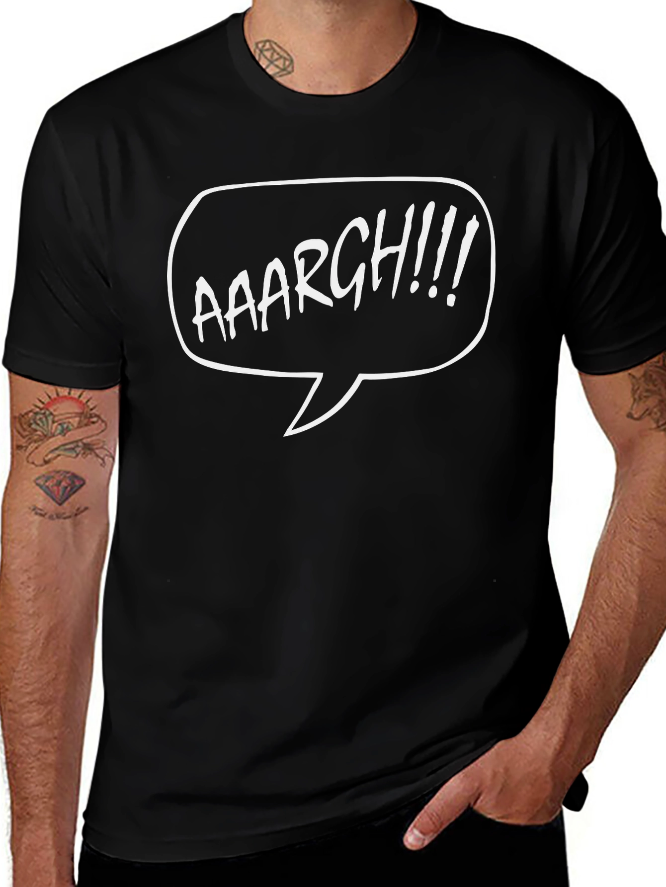 Aaargh! Graphic Print Black T-Shirt