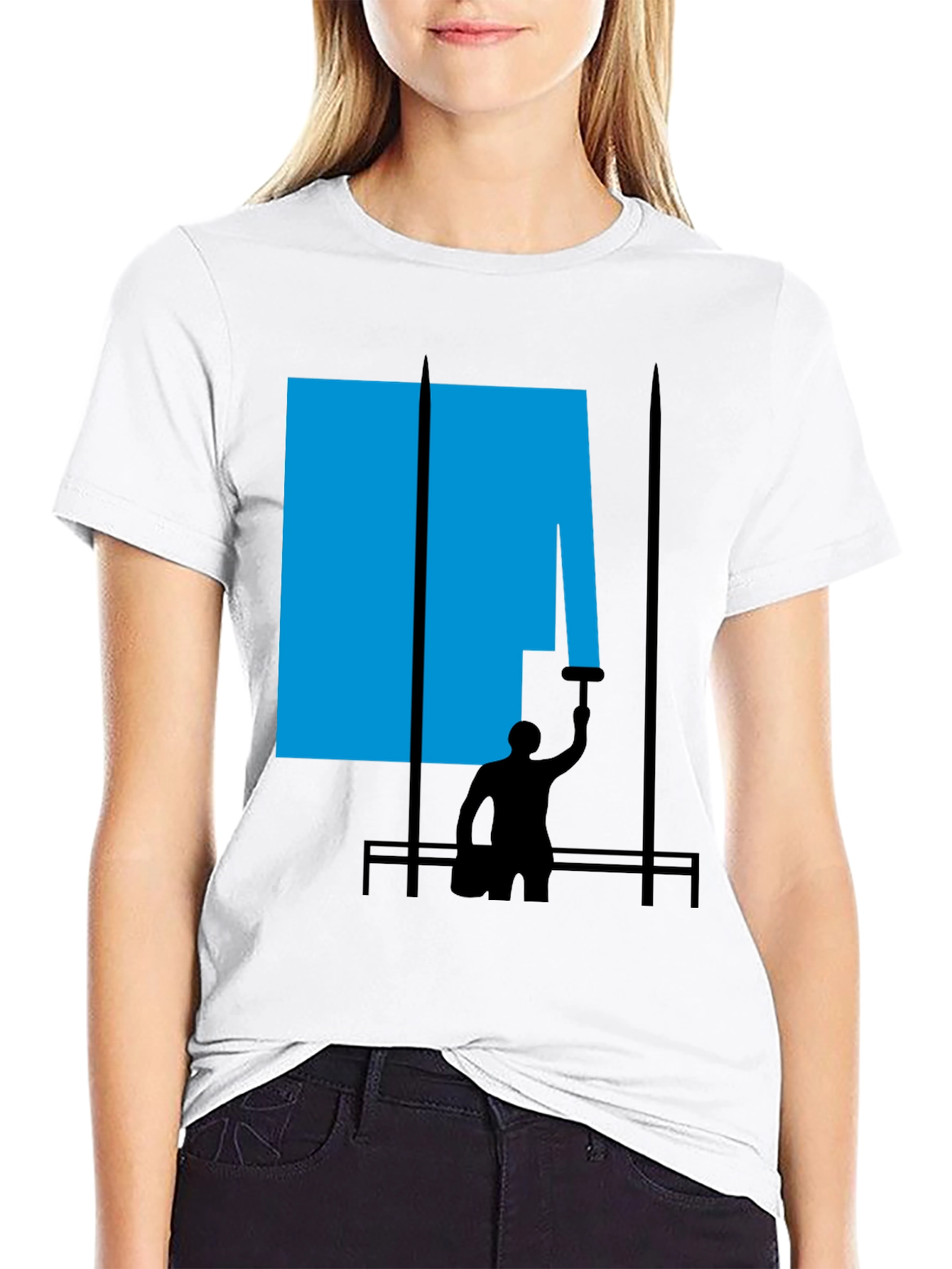Abstract Painter Graphic Tee - Black Cotton T-Shirt