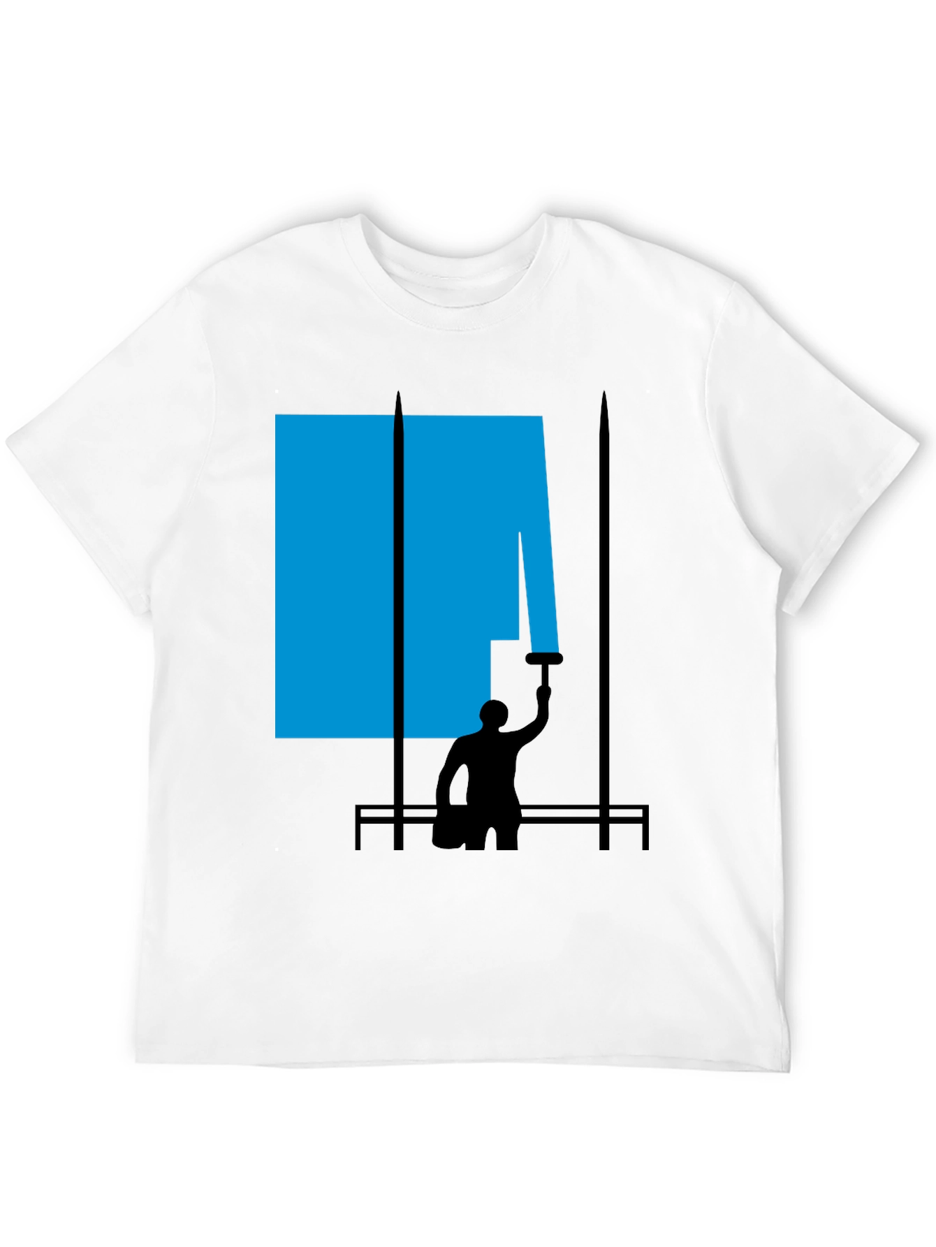 Abstract Painter Graphic Tee - Black Cotton T-Shirt