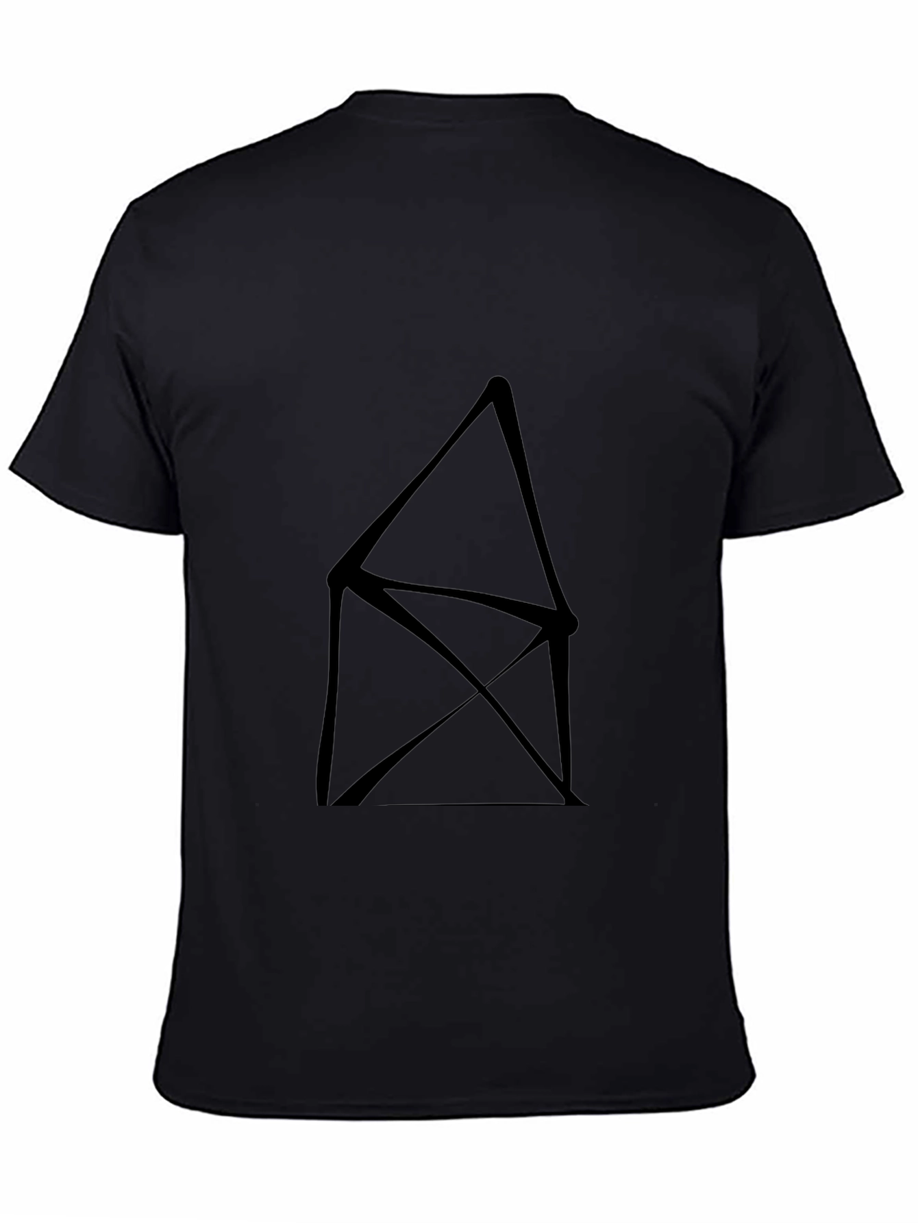 Abstract Geometric Black Tee