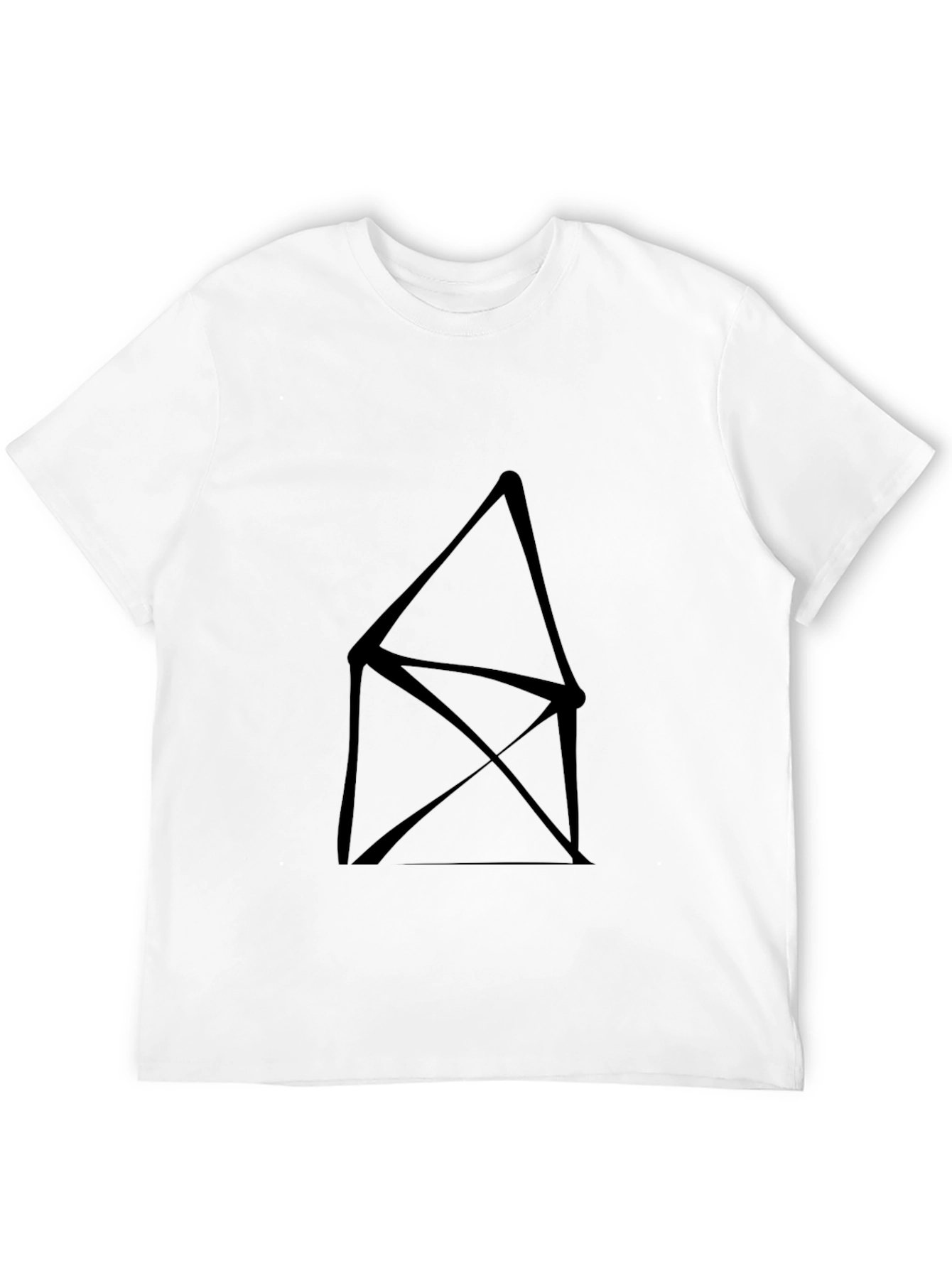 Abstract Geometric Black Tee