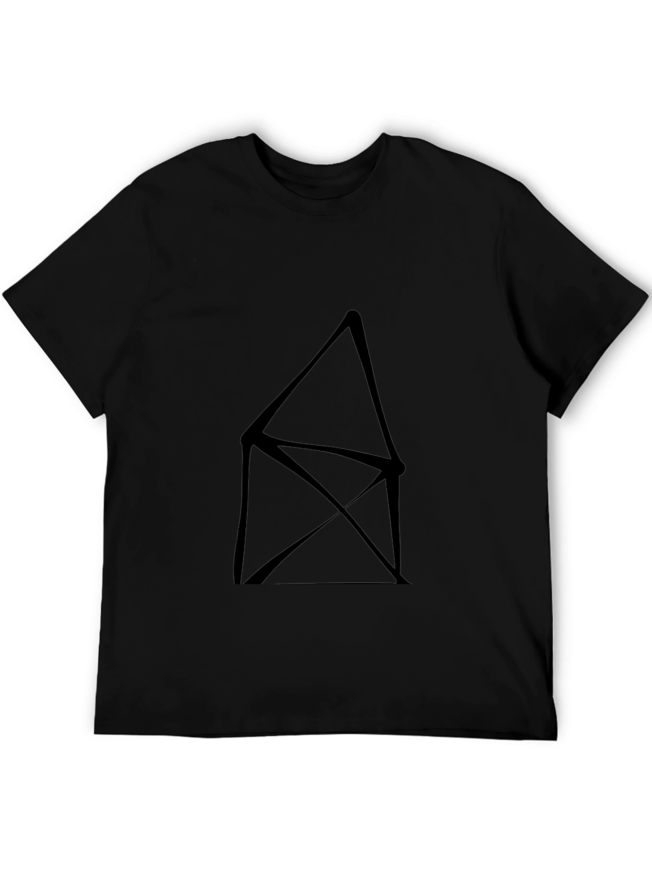 Abstract Geometric Black Tee