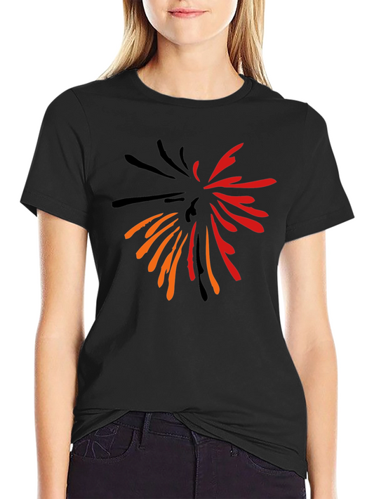 Abstract Burst Graphic Print Black T-Shirt