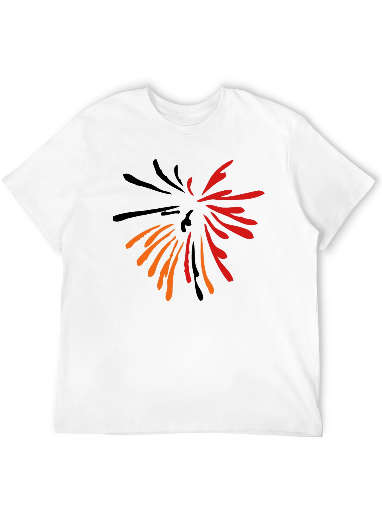 Abstract Burst Graphic Print Black T-Shirt
