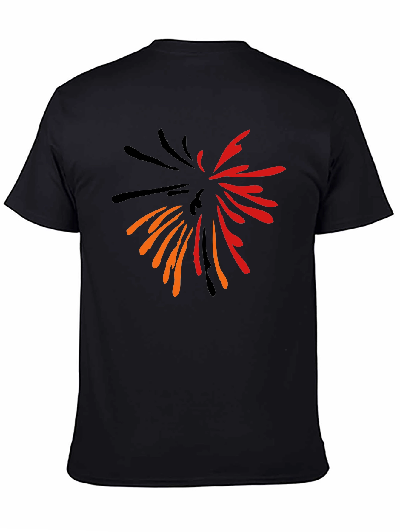 Abstract Burst Graphic Print Black T-Shirt