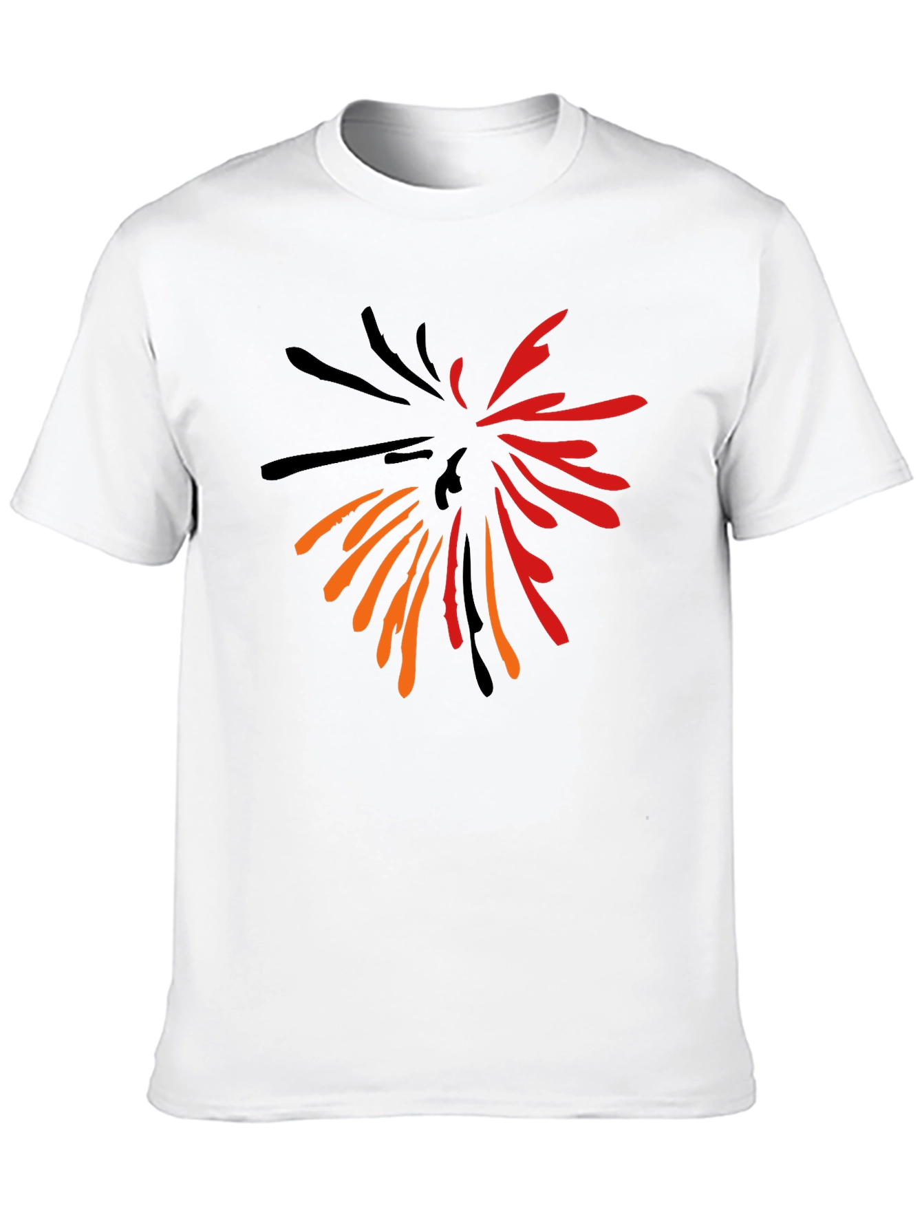Abstract Burst Graphic Print Black T-Shirt
