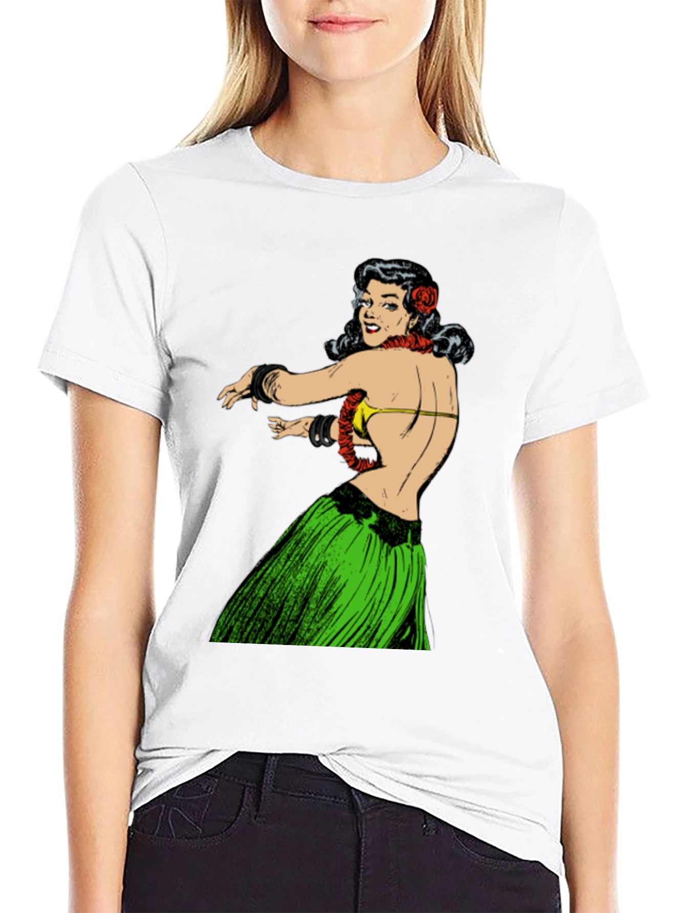 Hula Girl Graphic T-Shirt